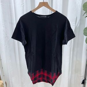 Kayden K Flannel Bottom Elongated Made in USA Tshirt